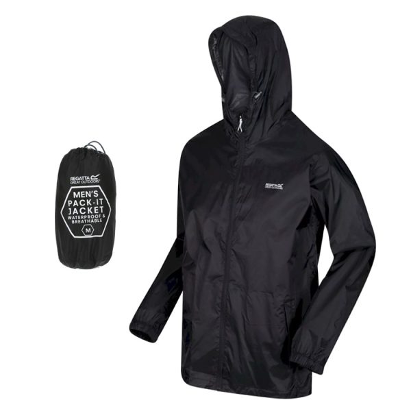 Regatta Mens Pack It Iii Waterproof Packaway Jacket Black Bestbuys