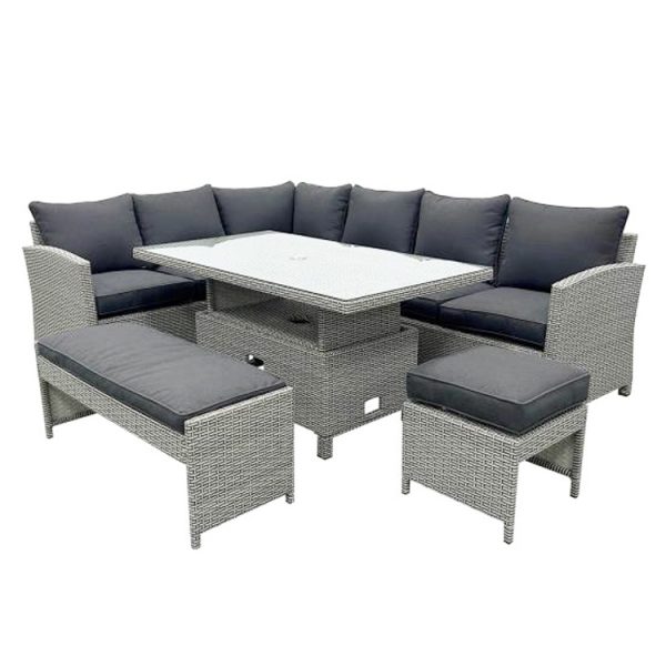 Austin – L-Shaped Corner Set with Height Adjustable Table