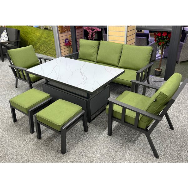 Retro – 3 Seat Sofa Lounge Set with Height Adjustable Table