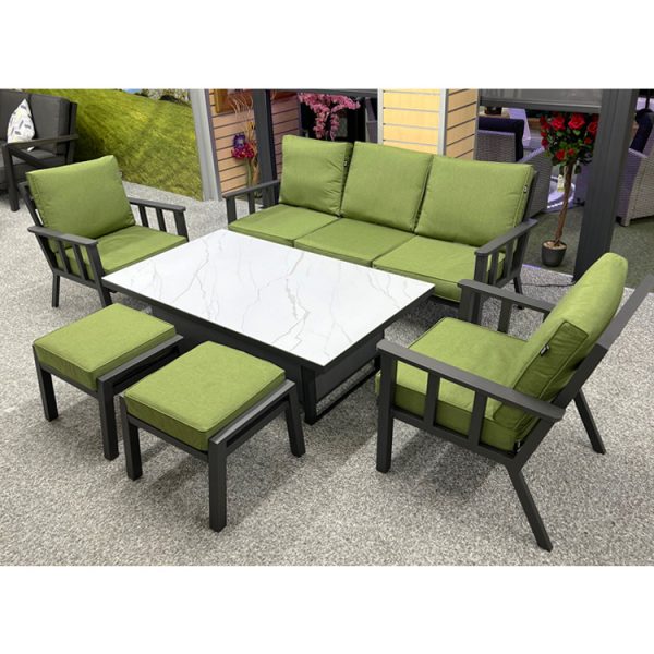 Retro – 3 Seat Sofa Lounge Set with Height Adjustable Table - Image 2